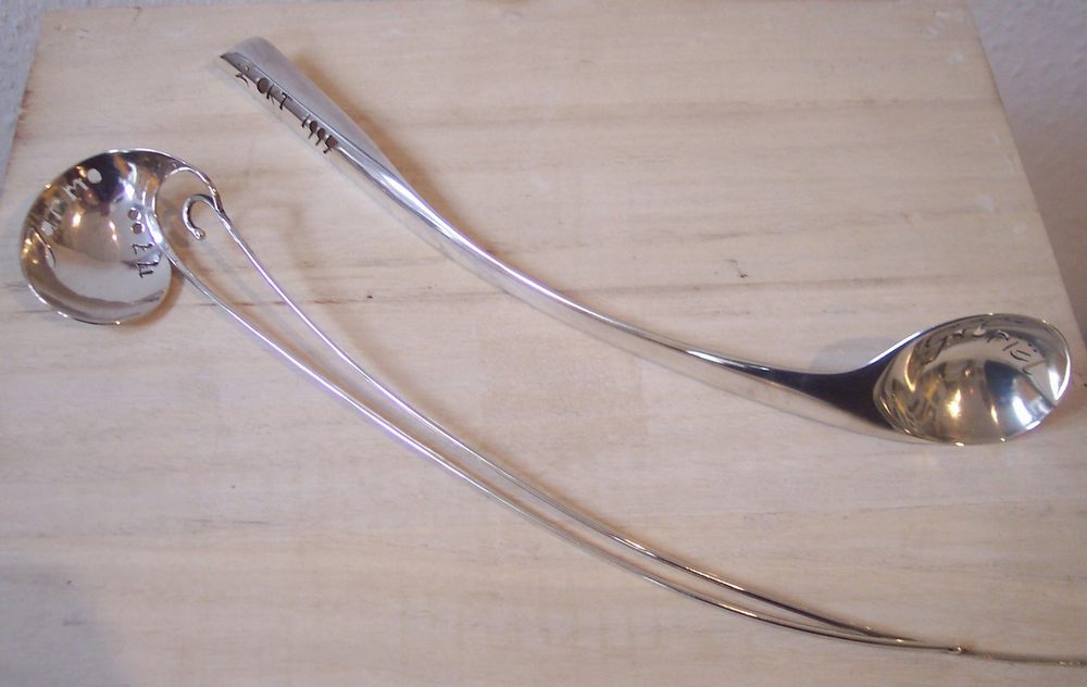 Zilveren geboortelepels met naam en geboortedatum